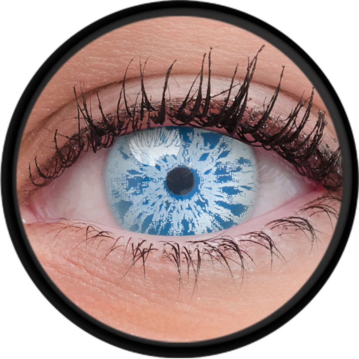 ColourVue Crazy šošovky UV svietiace - Glow Ice Blue (2 ks trojmesačné) - nedioptrické