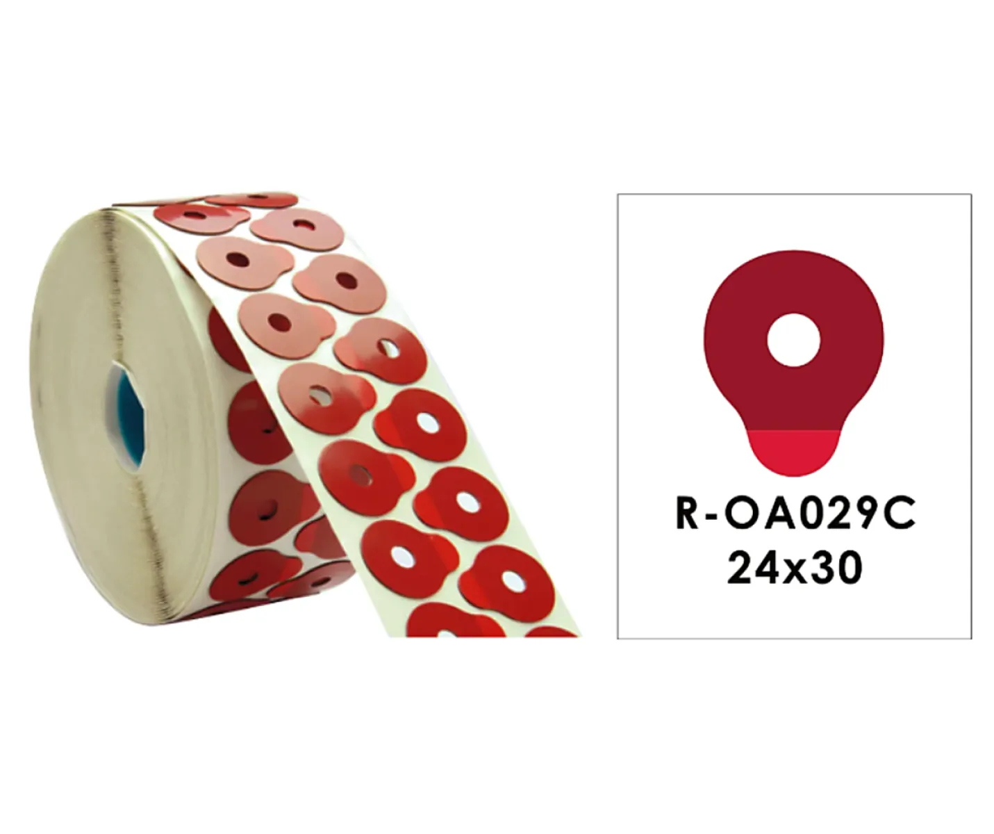Lepiace podložky pre automatické brúsky 30 mm x 24 mm, 1000 ks – červené veľké